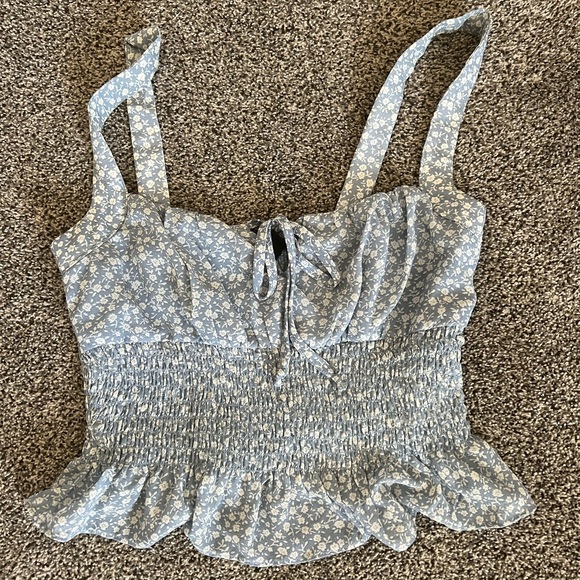 Pepped For Florals Gauze Top~Pastel Blue - Picture 8 of 9